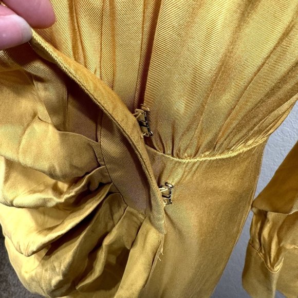 L'Academie The Gigi Maxi Dress in Mustard Yellow - Picture 9 of 14